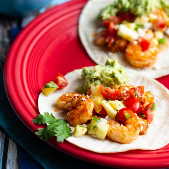 Shrimp Tacos with Pineapple Salsa