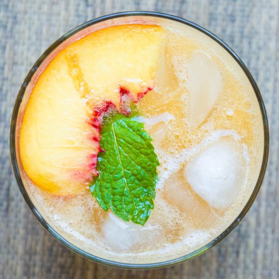 Fizzy Peach Whiskey Cocktail