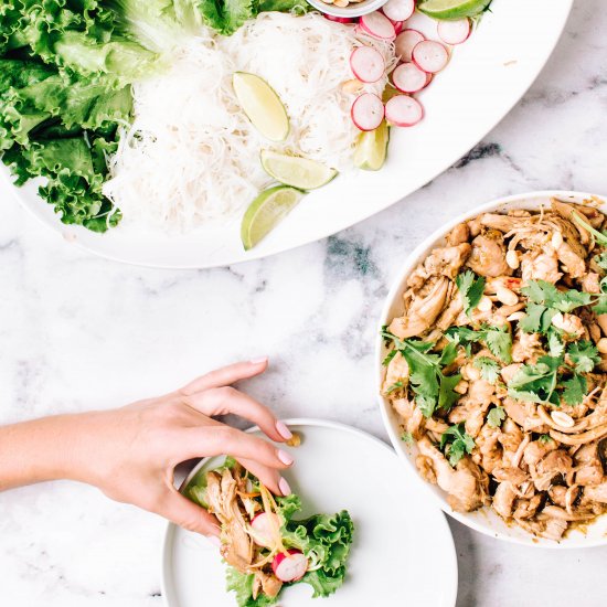 Asian Pulled Chicken Lettuce Wraps