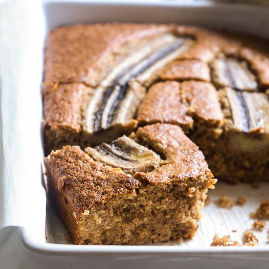 Banana Cake with Pecans & Walnuts