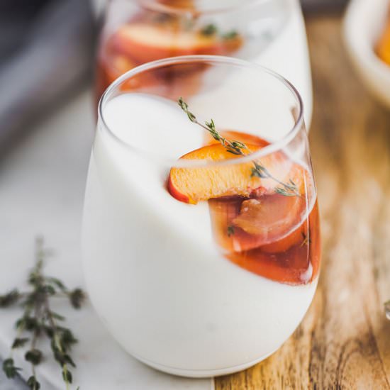 Vanilla Panna Cotta & Roasted Peach