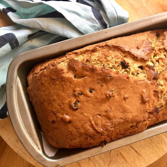 Zucchini and blueberry bread