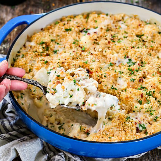 Cheesy Vegan Cauliflower Casserole