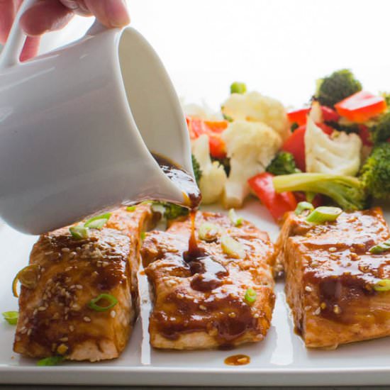 Hoisin-Maple Asian Glazed Salmon