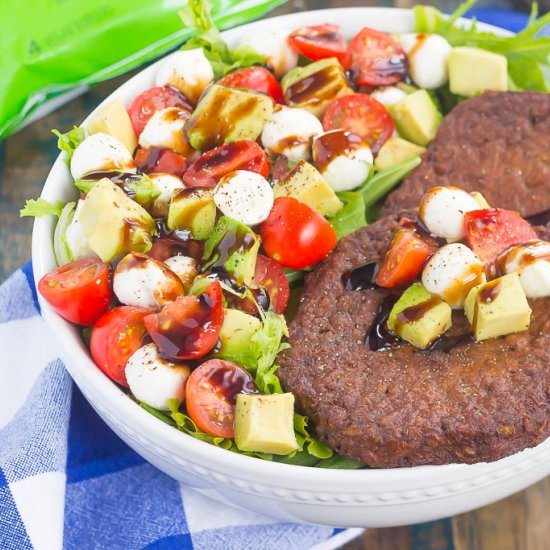 Avocado Caprese Burger Salad