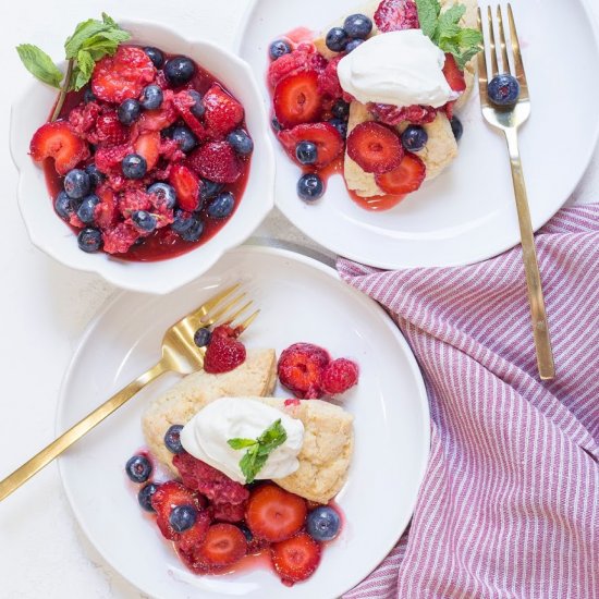 Macerated Berries and Whipped Cream