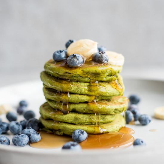 Green Vegan Protein Pancakes