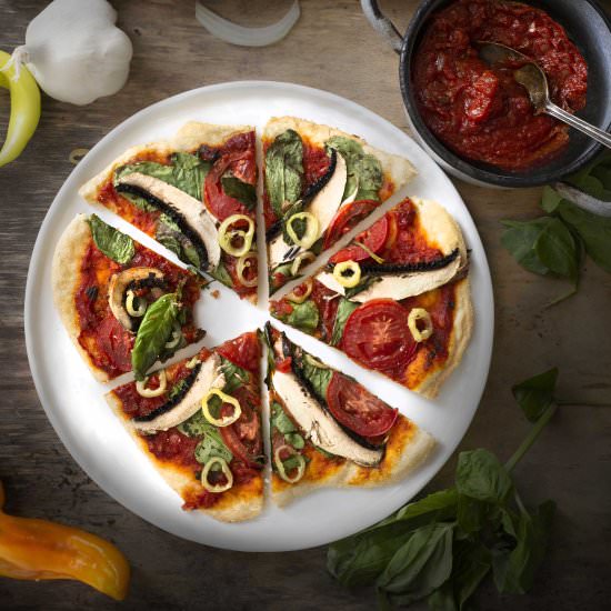 Rustic Vegan Veggie Pizza