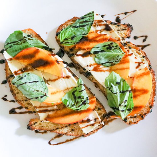 Camembert & Peach Toast w/ Balsamic