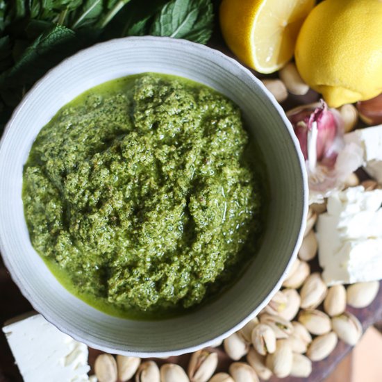 Feta Pistachio Mint Pesto