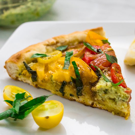 Pesto & Heirloom Tomato Pizza