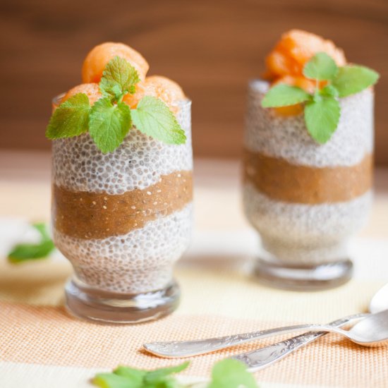 Overnight Chia Pudding/Melon Puree