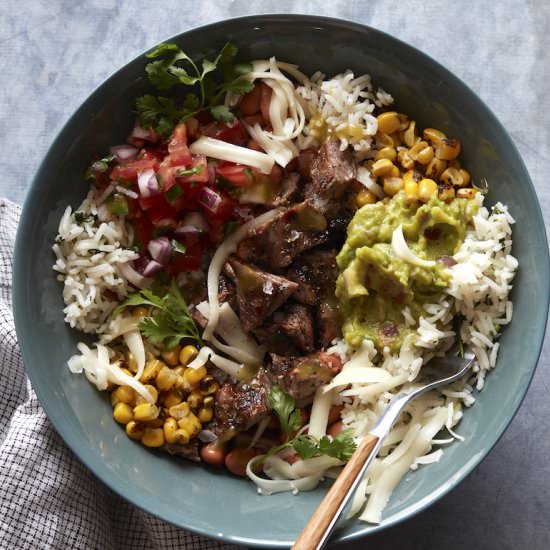 Flank Steak Burrito Bowls