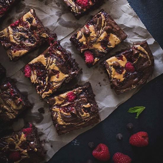 Peanut Butter & Jelly Brownies