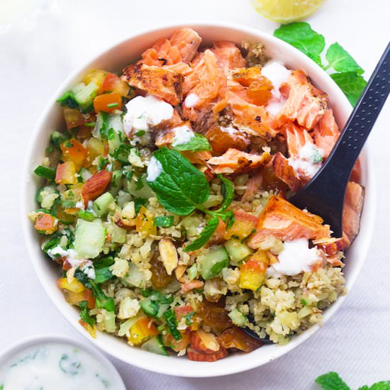 Salmon and Cauliflower Rice Bowl