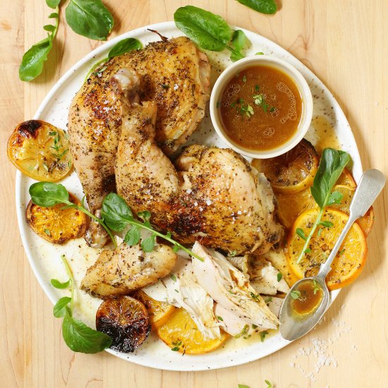 Spatchcocked Chicken with Citrus