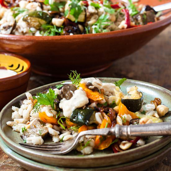 Barley and roasted Vegetable Salad