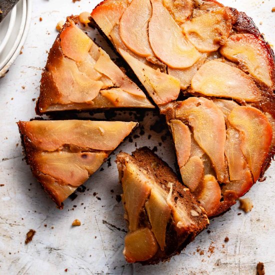 Espresso Pear Upside Down Cake