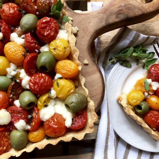 tomato & olive tart