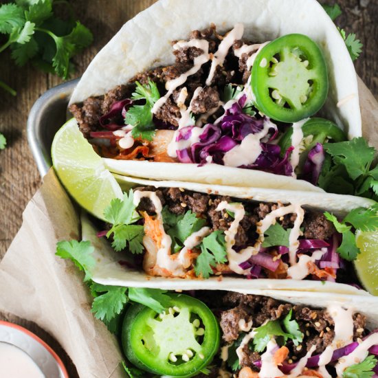 Korean Ground Beef Tacos