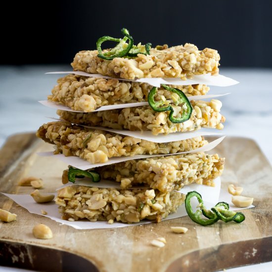 Peanut and Jalapeno Granola Bars