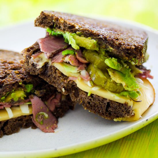 Pastrami Pumpernickel Sandwich