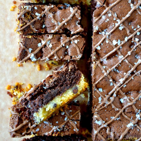 Chocolate Chip Shortbread Brownies