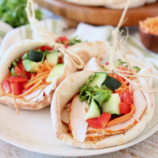 Thai Sweet Chili Turkey Pita Wrap