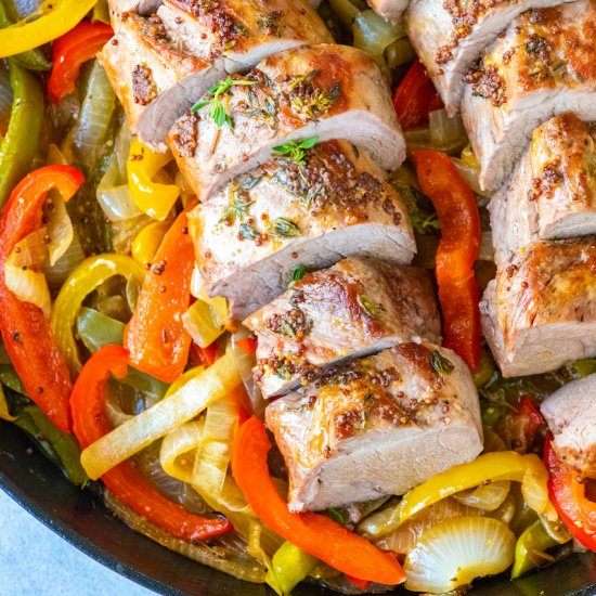 Juicy Pork Tenderloin with Peppers