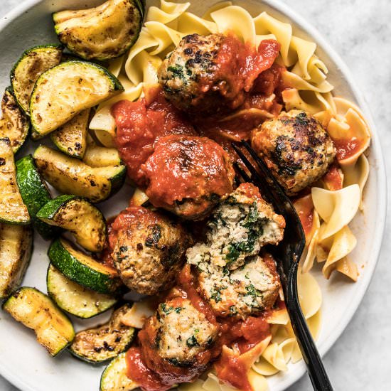 Spinach and Feta Turkey Meatballs