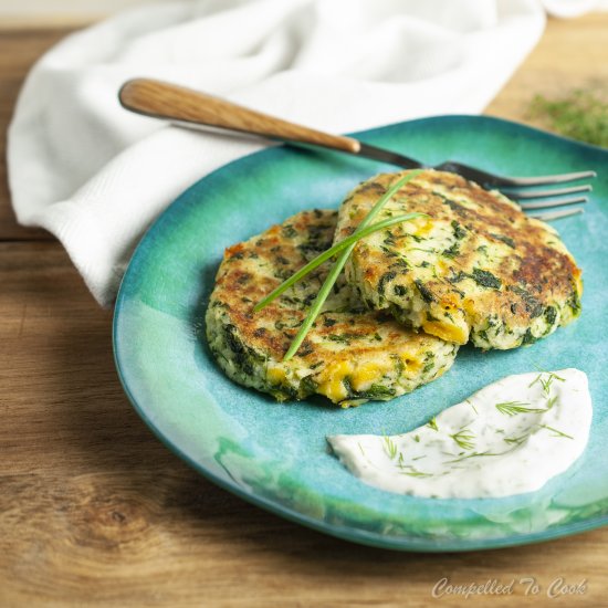 Spinach and Cheddar Potato Cakes