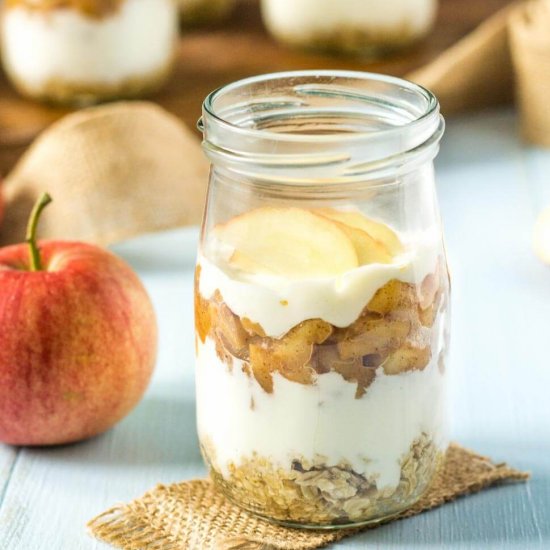 Apple Oat Cheesecake in Jars