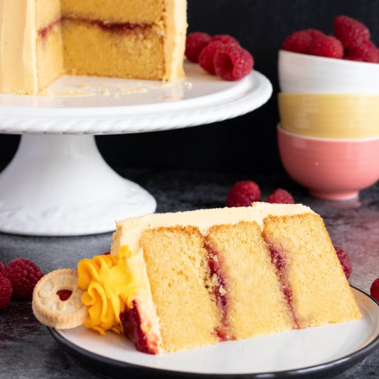 Jam and Custard Layer Cake