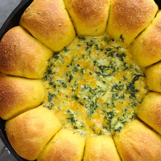 Curry Bread With Cheese Spinach Dip