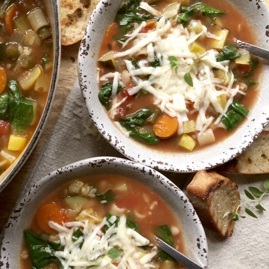 cheesy garden minestrone