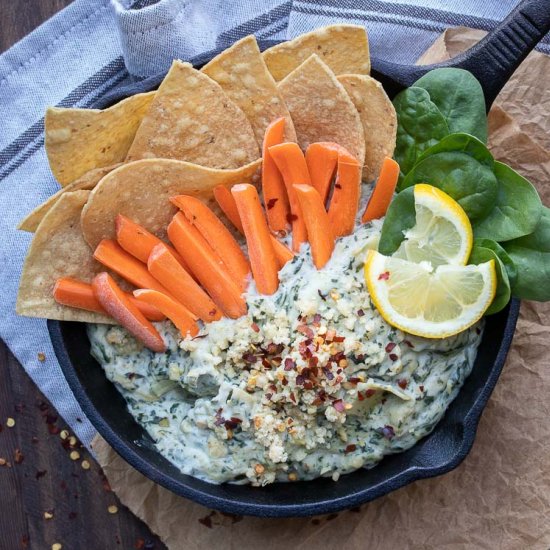 Healthy Vegan Spinach Artichoke Dip