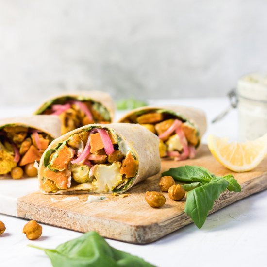 Roasted Curry Veggie Wrap