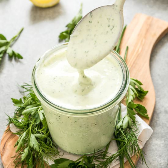 No Mayo Greek Yogurt Ranch Dressing