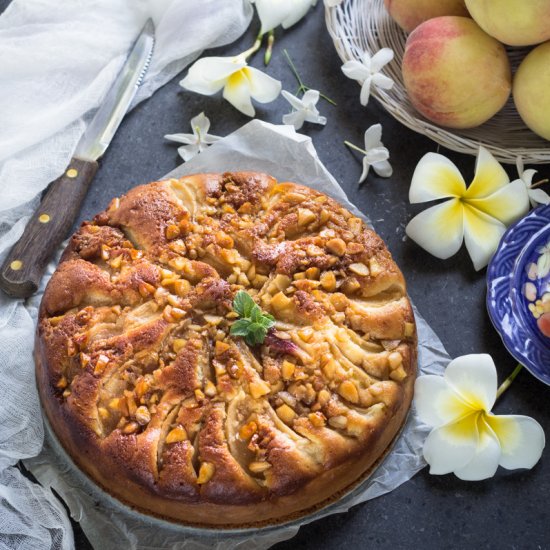 Gluten Free Crumble Peach Cake