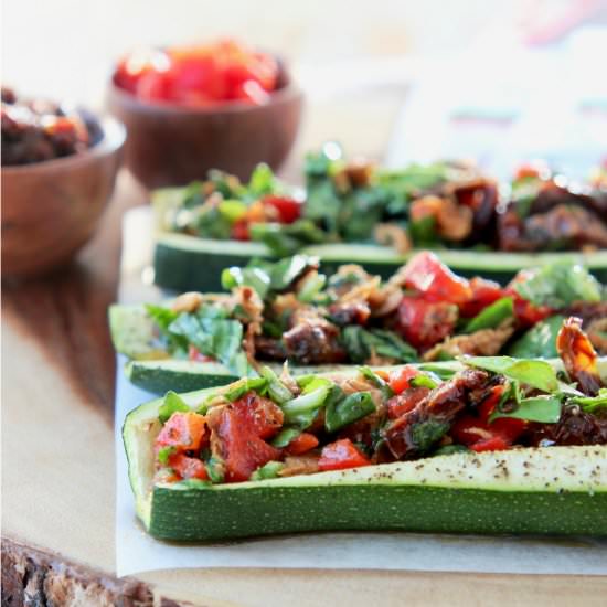 Mediterranean Tuna Stuffed Zucchini