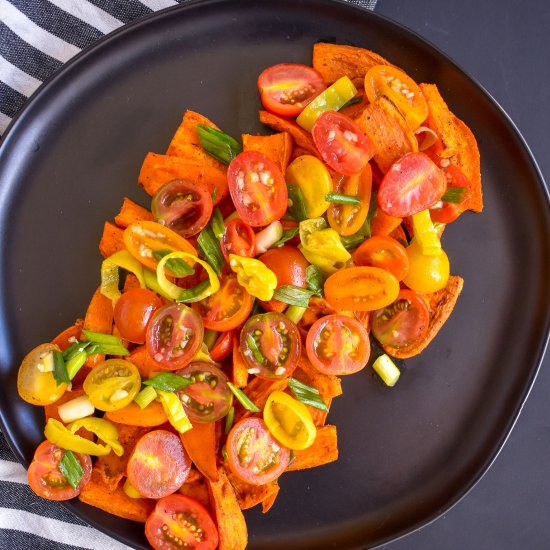 Roasted Sweet Potatoes and Tomatoes