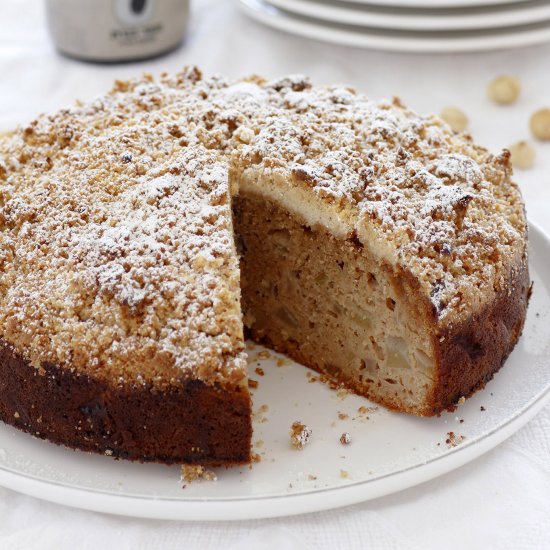 Pear Cake with Hazelnut Streusel