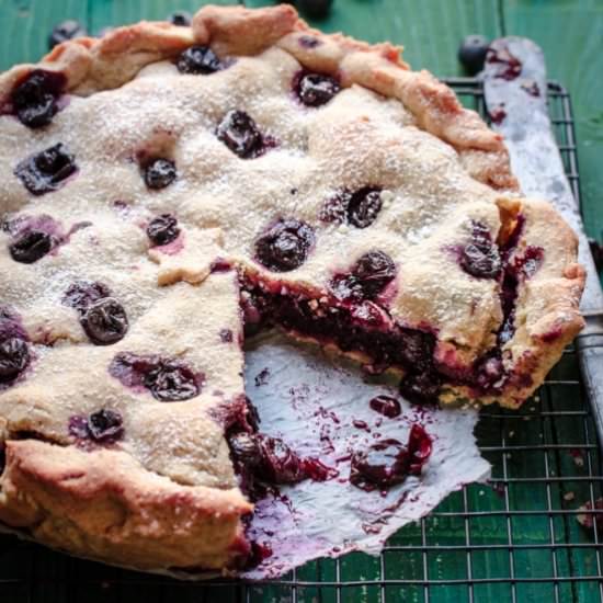 Apple and blueberry pie