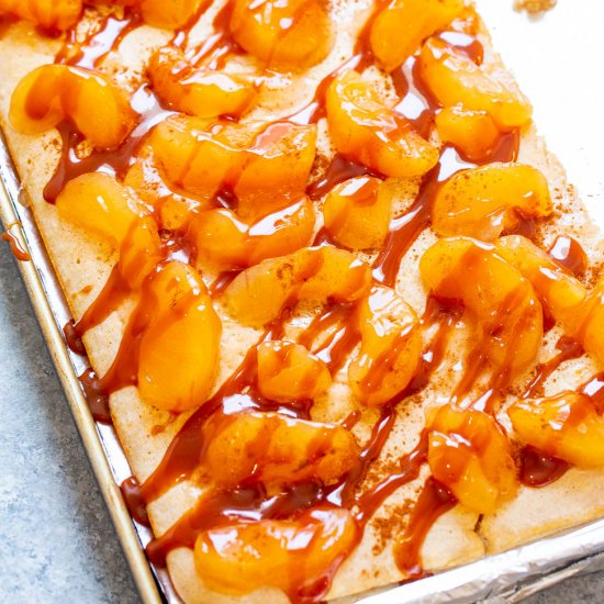 Caramel Apple Sheet Pan Pancakes