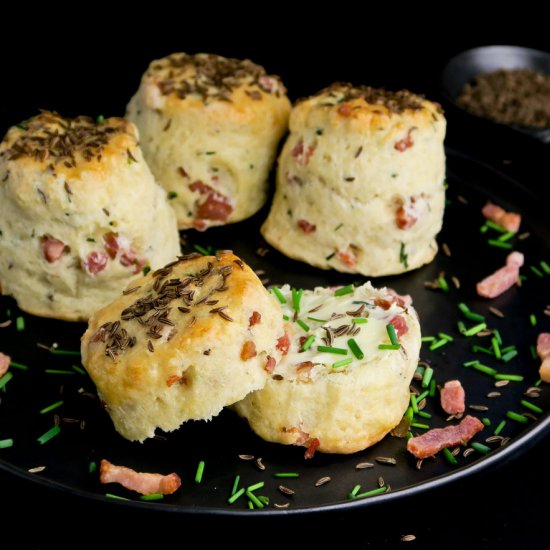 Bacon and caraway scones