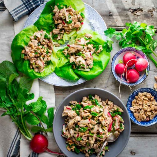 easy sesame chicken lettuce wraps