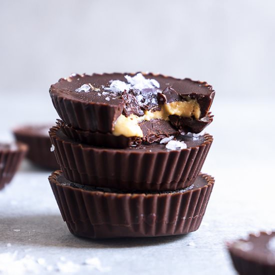 Sea Salted Chocolate Tahini Cups