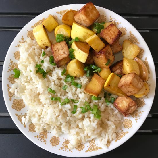 Tofu and Summer Squash Stir Fry