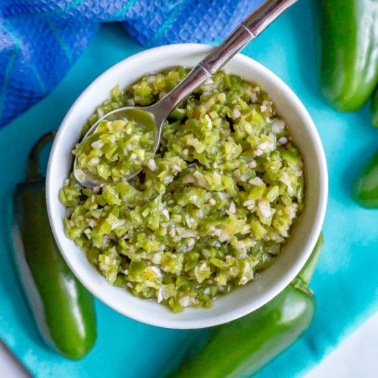 Easy fresh jalapeño relish