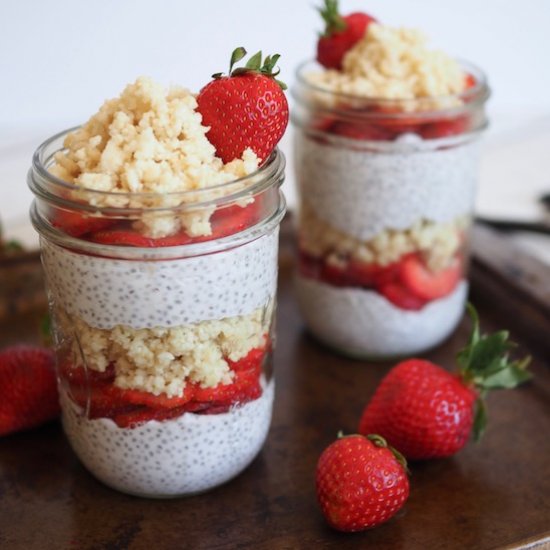 Strawberry Shortcake Chia Pudding